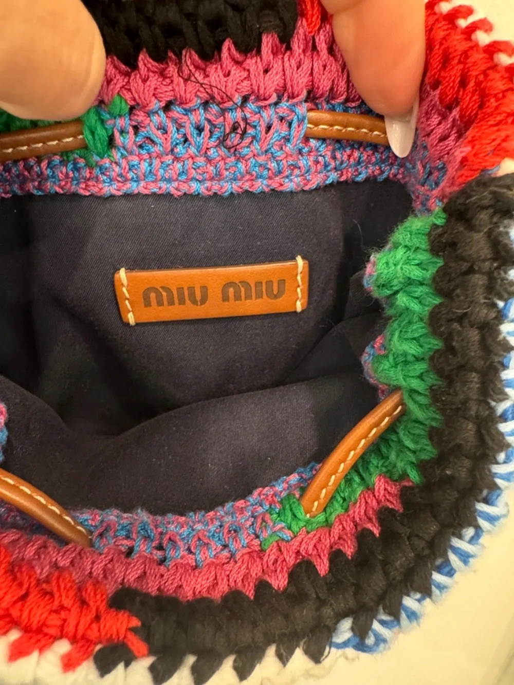 Miu Miu Multicolor Crochet Bucket Bag - Picture 4 of 5